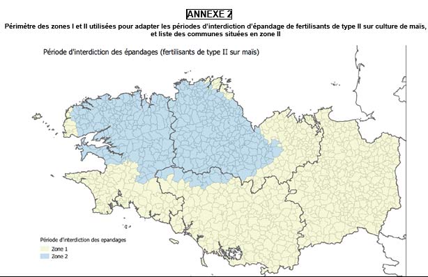 Carte sur les effluents en Bretagne